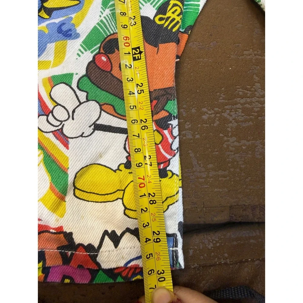 Jams‎ Cartoon Print Overalls Multi Color Graphic Bib Dungarees Kids Retro Style